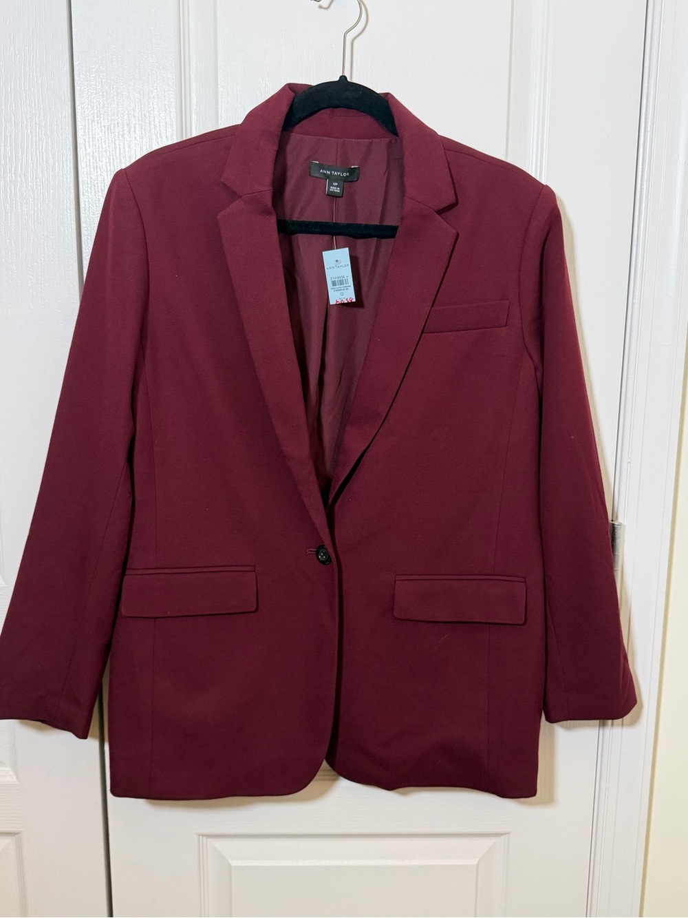 Ann Taylor Burgundy Single-Button Blazer